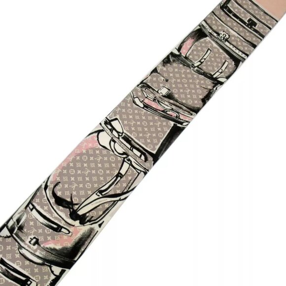 Auth LOUIS VUITTON Vuitton　Scarf Pink silk - Picture 3 of 9